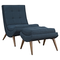 Ramp Fabric Lounge Chair Set - Tufted, Azure