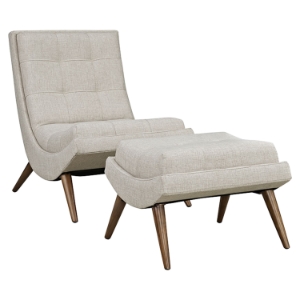 Ramp Fabric Lounge Chair Set - Tufted, Sand 