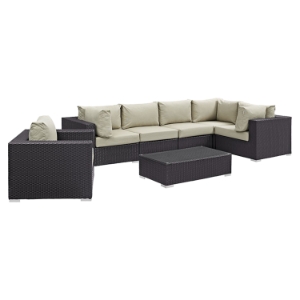 Convene 7 Pieces Outdoor Patio Sectional Set 