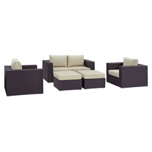 Convene 5 Pieces Outdoor Patio Sofa Set 