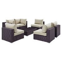 Convene 7 Pieces Patio Sectional Set - Rectangle Table