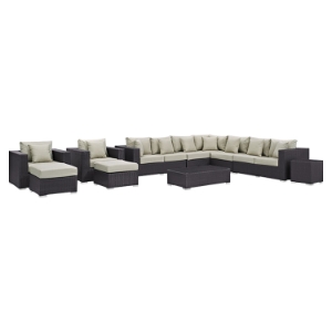 Convene 11 Pieces Outdoor Patio Sectional Set 