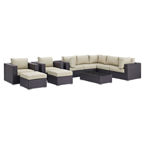 Convene 10 Pieces Outdoor Patio Sectional Set 