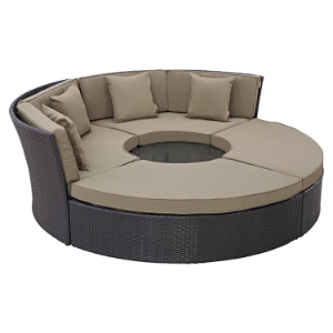 Convene Circular Outdoor Patio Daybed Set 