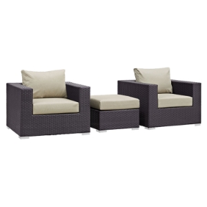 Convene 3 Pieces Outdoor Patio Chair Set 