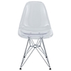 Eiffel Plastic Dining Chair - Chrome Steel Base, Clear - EEI-220-CLR