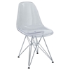 Eiffel Plastic Dining Chair - Chrome Steel Base, Clear - EEI-220-CLR