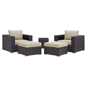 Convene 5 Pieces Outdoor Patio Sectional Set 
