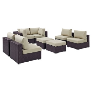 Convene 8 Pieces Patio Sectional Set 