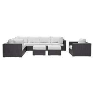 Convene 9 Pieces Outdoor Patio Sectional Set 