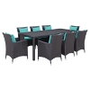 Convene 9 Pieces Outdoor Patio Dining Set - EEI-2217-EXP-SET