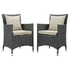 Sojourn Outdoor Patio Dining Armchair - Sunbrella Antique Canvas Beige (Set of 2) - EEI-2242-CHC-BEI-SET