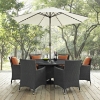 Sojourn 8 Pieces Outdoor Patio Set - Sunbrella Canvas Tuscan - EEI-2270-CHC-TUS-SET