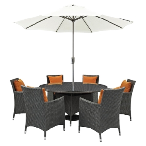 Sojourn 8 Pieces Outdoor Patio Set - Sunbrella Canvas Tuscan 