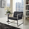 Hover Leatherette Lounge Chair - Tufted, Black - EEI-263-BLK