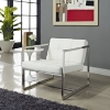 Hover Leatherette Lounge Chair - Tufted, White - EEI-263-WHI