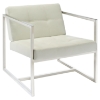 Hover Leatherette Lounge Chair - Tufted, White - EEI-263-WHI