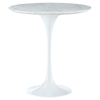 Lippa 20" Marble Side Table - White - EEI-280-WHI