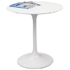 Lippa Saarinen Inspired 28" Fiberglass Round Dining Table in White - EEI-513-WHI