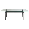 LC6 Rectangle Glass Top Dining Table - EEI-521-BLK