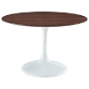 Lippa Saarinen Inspired 48" Round Walnut Top Dining Table - EEI-523