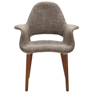 Taupe Twill Fabric Retro Modern Chair 