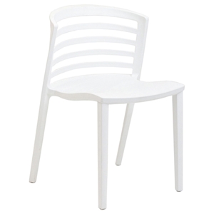 Curvy Stackable White Plastic Chair 