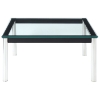 LC10 Square Glass Top End Table - EEI-571-BLK