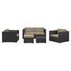 Malibu 5 Pieces Outdoor Patio Sofa Set - EEI-607-EXP-SET
