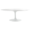 Lippa Saarinen Inspired Oval Fiberglass Top Dining Table in White - EEI-624-WHI