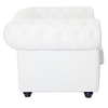 Chesterfield Leather Armchair - Button Tufts, Bun Feet, White - EEI-699-WHI