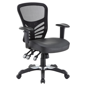 Articulate Faux Leather Office Chair - Black 