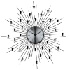 Starburst Modern Decorative Wall Clock - Silver & Black - EEI-761