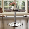 Rostrum Round Dining Table - Chrome Steel Base, Walnut Top - EEI-784-WAL