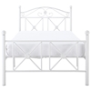 Cottage Twin Iron Bed - Ball Finials, Floral Castings, White - EEI-799