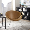 Nutshell Leatherette Lounge Chair - Tan - EEI-809-TAN