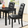 Perdure Tufted Dining Chair - Wood Legs, Black - EEI-811-BLK