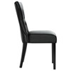 Silhouette Button Tufted Dining Chair - Wood Legs, Black - EEI-812-BLK