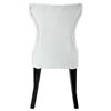Silhouette Button Tufted Dining Chair - Wood Legs, White - EEI-812-WHI