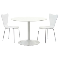 Revolve 3 Piece Round Dining Set - White