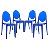 Casper Backrest Dining Chair - Blue (Set of 4) - EEI-908-BLU