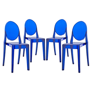 Casper Backrest Dining Chair - Blue (Set of 4) 