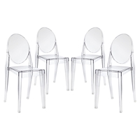 Casper Backrest Dining Chair - Clear (Set of 4)