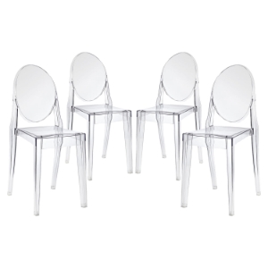 Casper Backrest Dining Chair - Clear (Set of 4) 