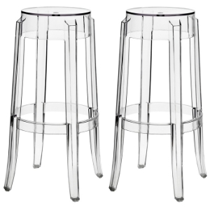 Casper Clear Round Ghost Bar Stool 