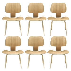 Fathom Wood Dining Chairs - Tan (Set of 6) 