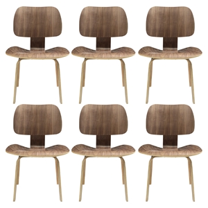 Fathom Dining Chairs - Wood, Walnut (Set of 6) 