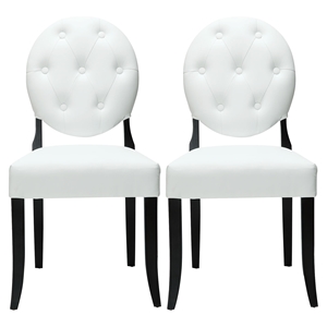 Button Dining Chair - White (Set of 2) 