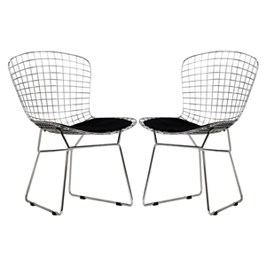CAD Dining Chair - Armless, Black (Set of 2) 