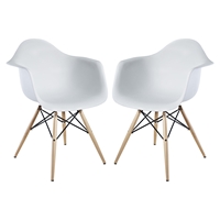 Pyramid Dining Armchairs - White (Set of 2)